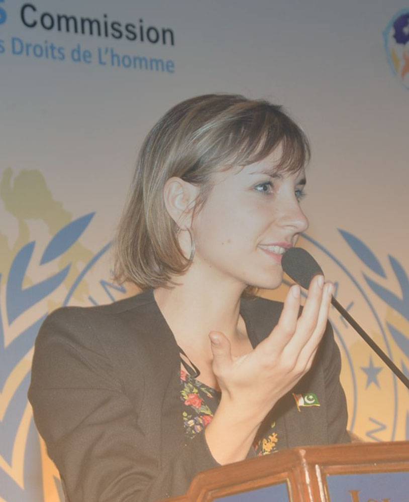 Tia speaking about human rights
